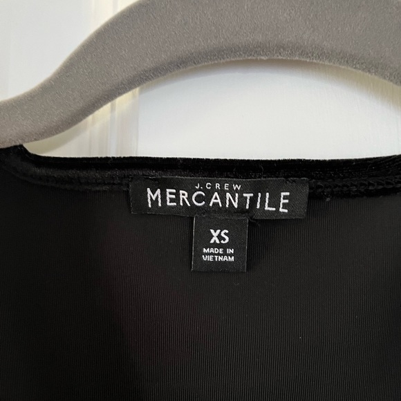 J. Crew Mercantile Surplice Black Velvet Top Size XS - Picture 6 of 11